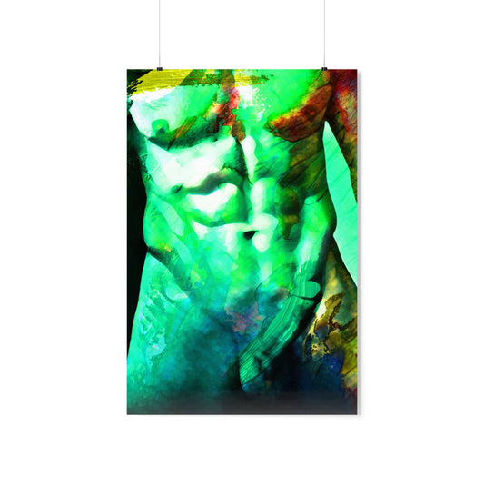 Sexy man ruby body painting | Premium Matte Vertical Posters