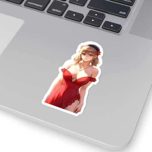 Sexy Pinup in Red Dress | Kiss-Cut Stickers