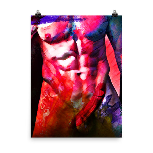Sexy man ruby body painting | poster